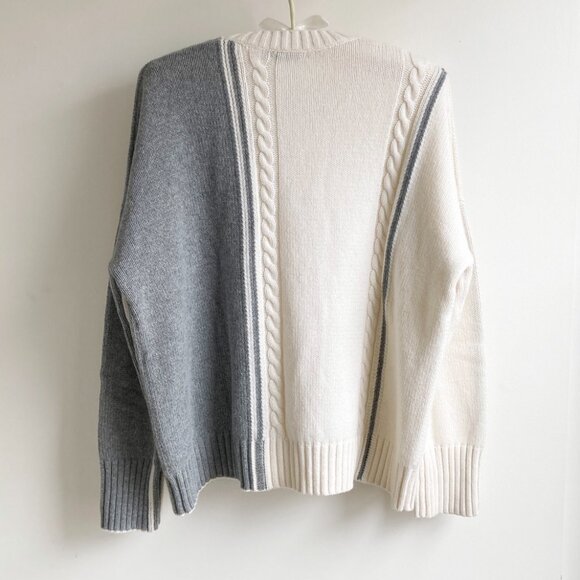 Zaket & Plover Wool Blend Cable Trim Sweater - Picture 4 of 11